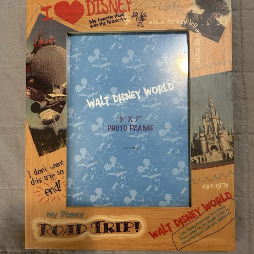 Disney Road Trip Wooden Photo Frame - Red and Blue